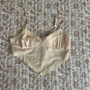 Elegant Cream Lace Trim Camisole